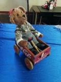 Coke Vintage Cubby Bear In Soda Crate Wagon