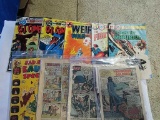 Flat of 9 Vintage Military Comic Books