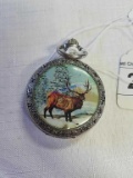 Remington Pocket Watch with Elk On Cover