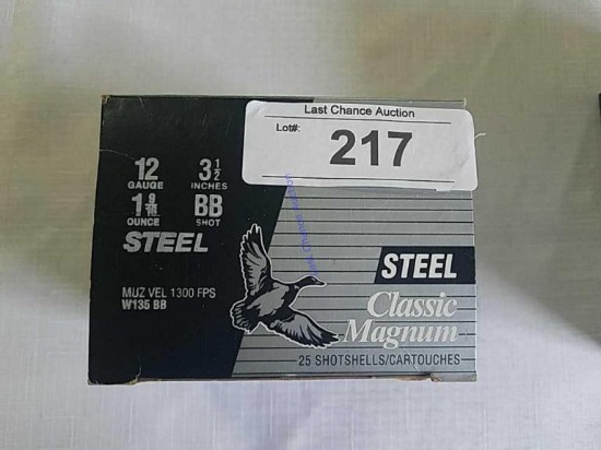 1 Box of Federal 3 1/2 inch BB 12ga Steel Mag