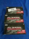 3X-Boxes of 50ct Blazer 9mm 115gr FMJ