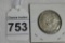 1936 5 Reichsmark Hindenburg Coin 90% Silve
