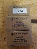 5X-20ct Federal 5.56 M193 Ball 55gr BT