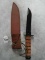 USMC Cobat Knife with Leather Sheath