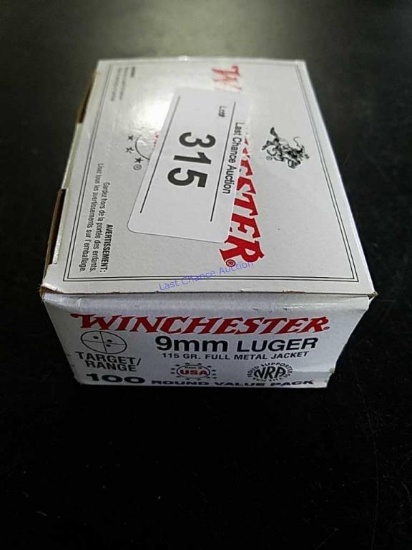 100ct Box of WInchester 9mm Luger