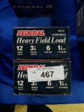 2X-25ct 12ga 2 3/4 6shot Federal Heavy Field