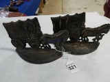 Covered Wagon Brass Bookends