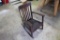 Antique Leather Seat and Oak Chair
