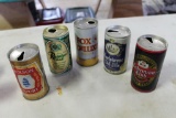 5 Vintage Collectible Beer Cans (see Below)