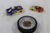 Nascar Clock with Terry Labonte Car and Cards