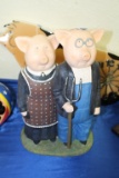 Mr. and Mrs. Farmer Pig Statue
