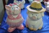 2X-Ceramic Pig Cookie Jars