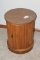 Round Pedestal End Table with Storage