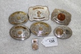 Lot of 6 Trap Shooting Award Belt Buckles