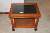 Glass Top Display Case End Table