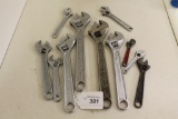 Lot of Crescent Wrenches of Various Sizes