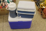 Large Cooler, Small Cooler and Water Jug