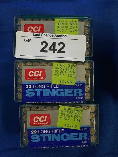 3X-50ct CCI .22lr Stinger