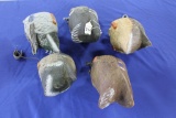 Group of 5 Plastic Duck Butt Decoys