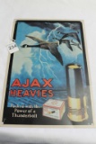 Ajax Heavies Shotgun Shell Tin Sign 9x13