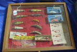 Display Case of Antique Fishing Lures