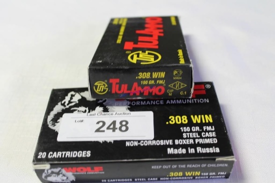 2X-20ct Wolf .308win 150gr Steel Case