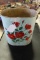 VIntage Metal Trash Can with Roses