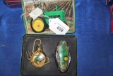 Green Tractor Tin with Knife and Watch