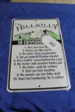 HillBilly 10 Commandments Metal Sign