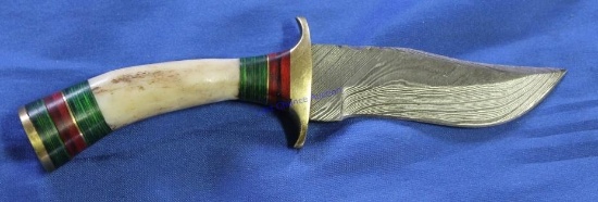 Custom Horn Handle 3" Damascus Knife