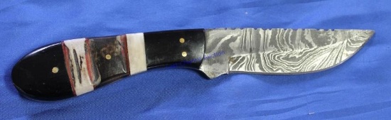 Custom Horn/Resin Handle 4" Damascus Knife