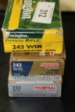 3X-20ct Boxes of .243win Rem and Federal