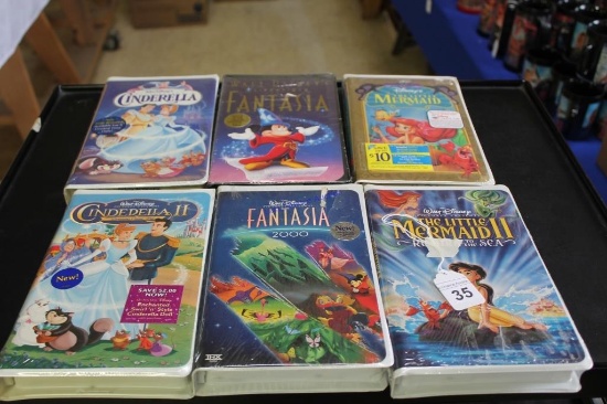 Lot of 6 Unopened Disney VHS Tapes