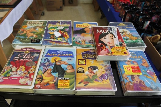Lot of 9 Unopened Disney VHS Tapes