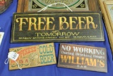 Lot of 3 Beer Theme Signs