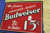 Budweiser 15c Tin Sign