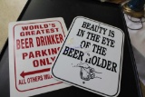 Pair of Plastic Beer Novelty Signs