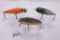 Lot of 3 Various Top Water Wood Lures