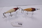 2X-Red & White Tack Eye Wounded Minnows