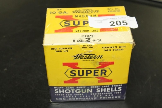 Vintage 25ct- Western SuperX 10ga 3 1/2 2shot