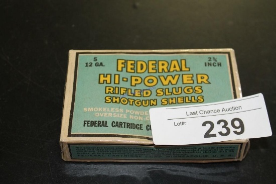 Vintage 5ct Federal High Power 12ga Slugs