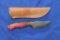 3 Inch Damascus Steel Blade w/ Wooden Handle