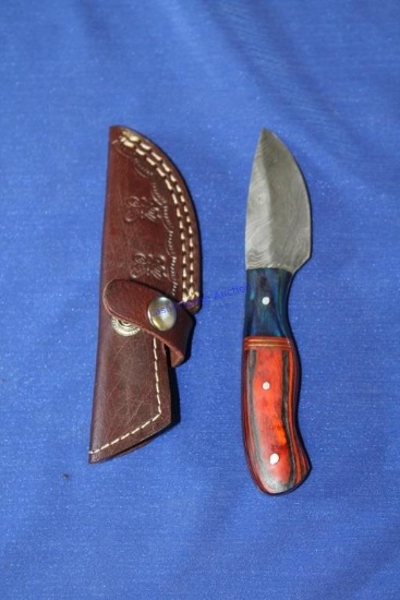 3 Inch Damascus Steel Blade w/ Wooden Handle