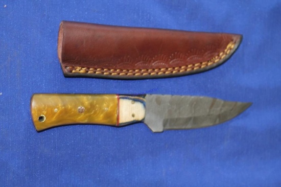 4 Inch Damascus Steel Blade w/ Resin Handle