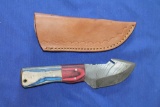 4 Inch Damascus Steel Blade w/ Wooden Handle