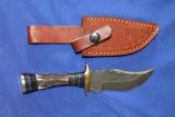 4 Inch Damascus Steel Blade w/ Horn Handle