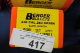 100ct Berger .338 250gr Elite Hunter