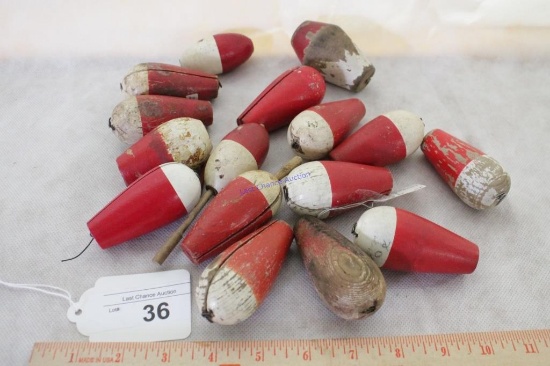 Lot of Vintage Red/White Fishing Floats