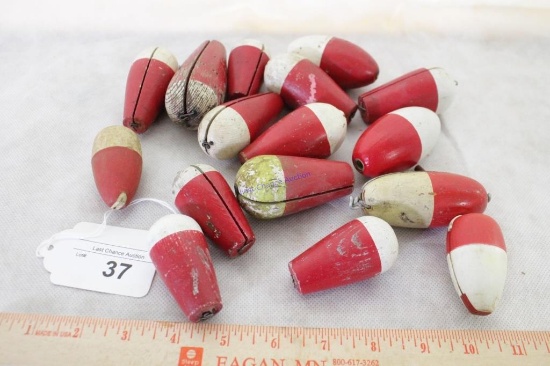 Lot of Vintage Red/White Fishing Floats