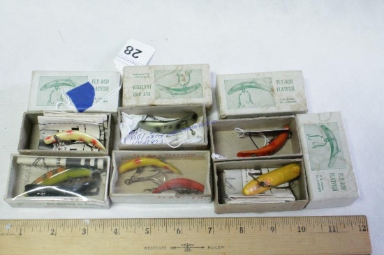 Lot of 6+ Helin Flatfish Fly Rod Lures w/Box